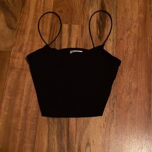 A black tank top/crop top, women’s XS, from H&M.